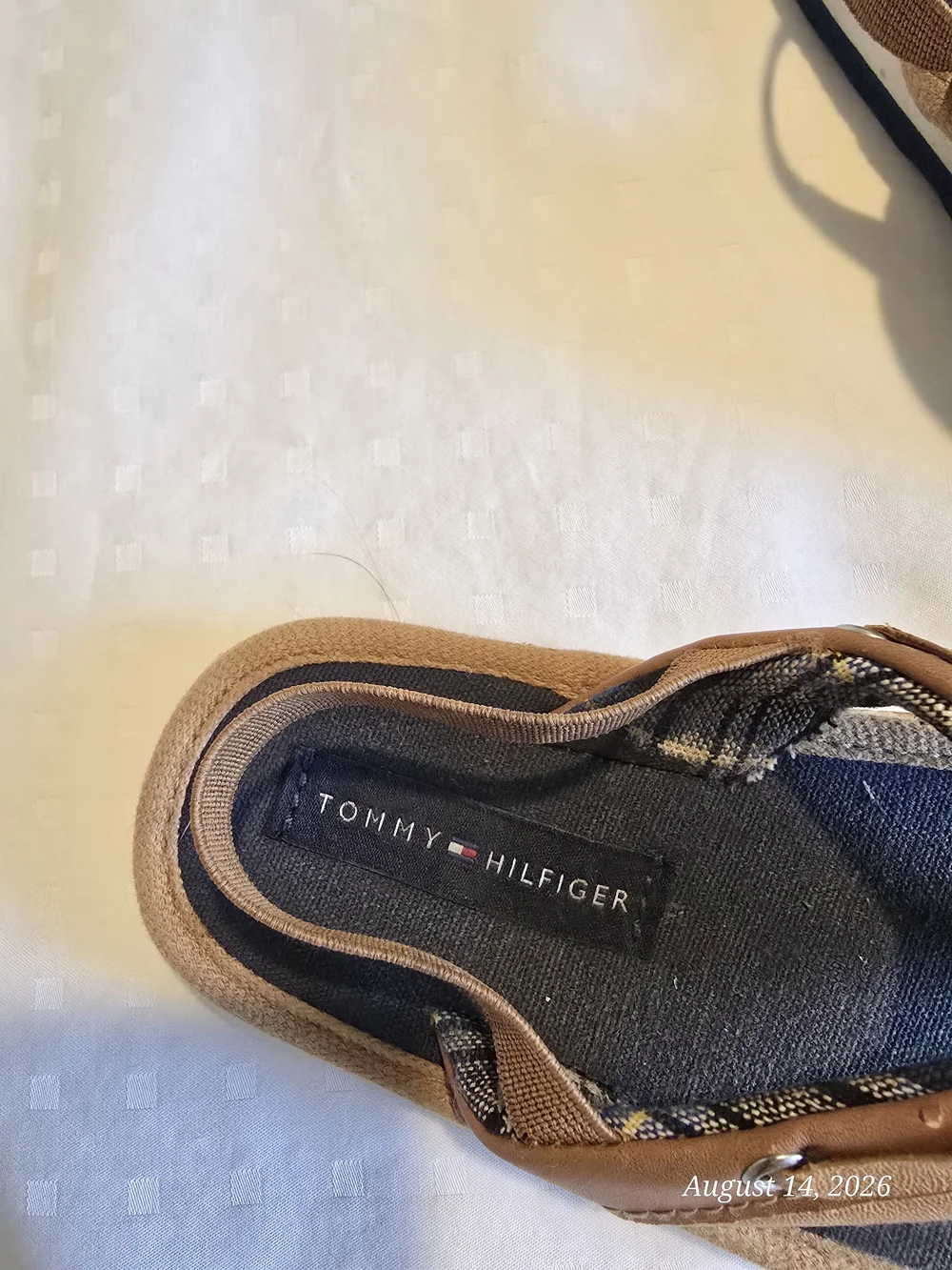 Tommy Hilfiger Lil Danny Kids Brown Leather-Look Thong Flip Flop Sandals 7/8